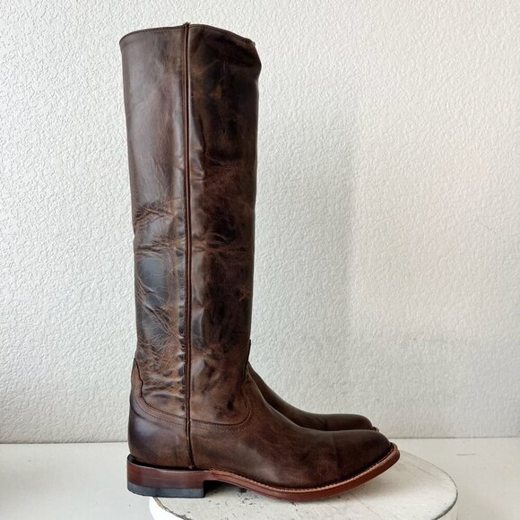 Rod Patrick Womens Cowboy Boots 9 Brown Leather Round Toe Tall Western Cowgirl - Picture 2 of 11